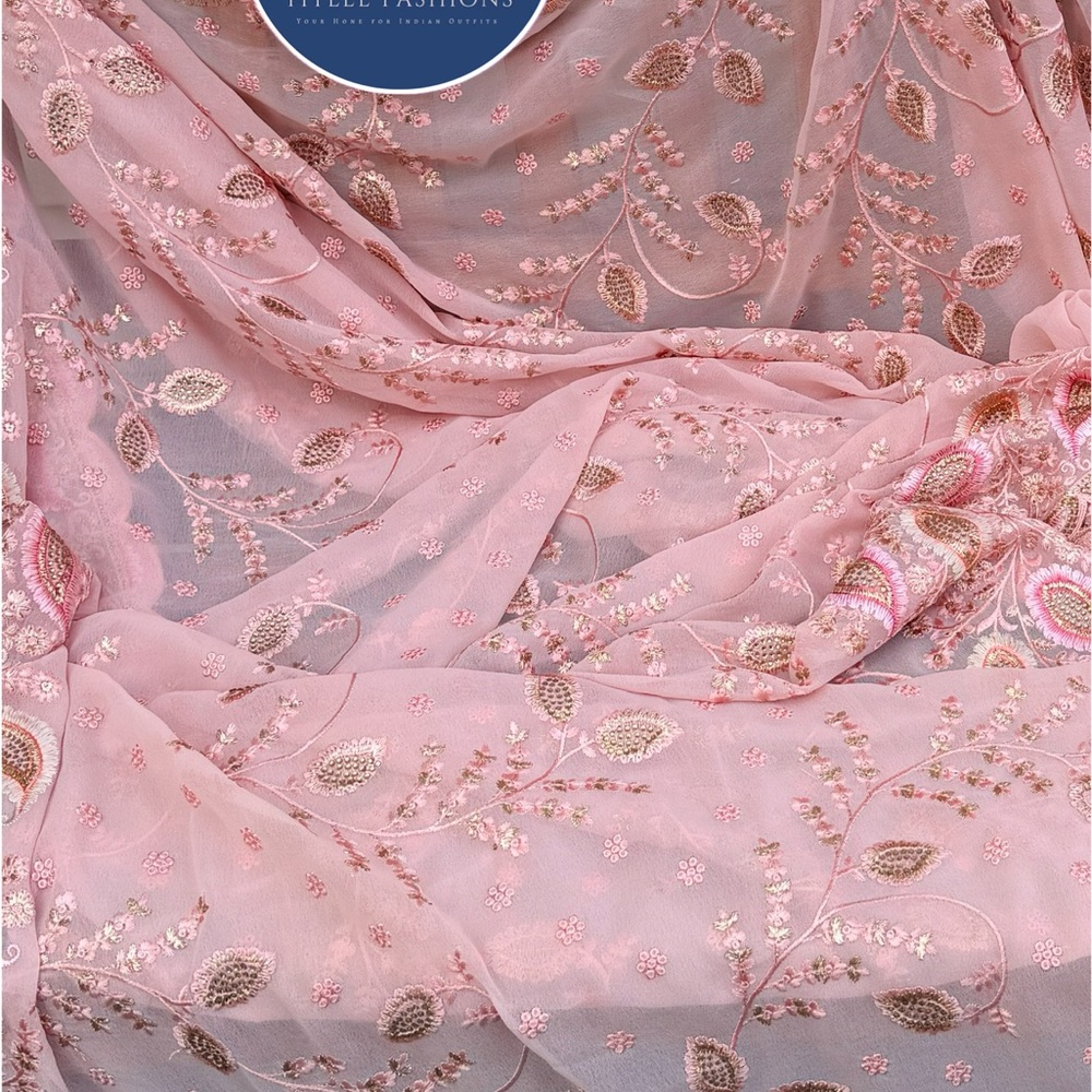 Pink Embroidered Fabric